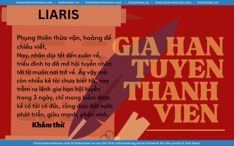 Dự Án Phi Lợi Nhuận Li’aris Gia Hạn Mở Đơn Tuyển Thành Viên Thế Hệ Thứ Hai