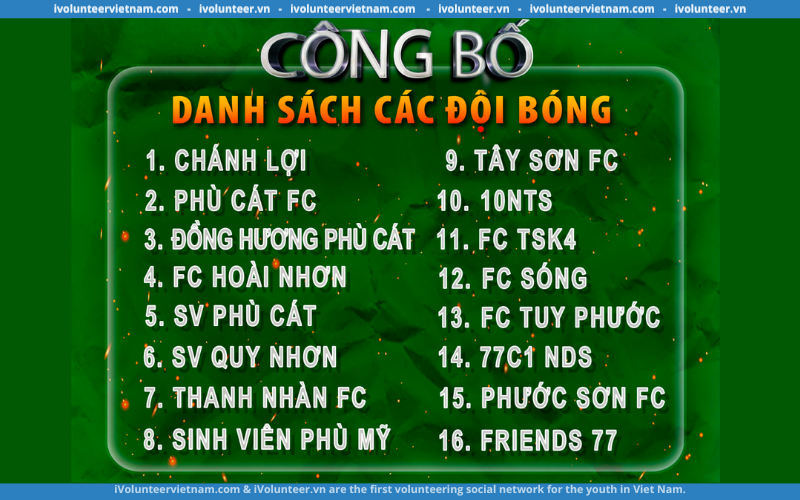 Công Bố Danh Sách Các Đội Giải Bóng Đá Sinh Viên Bình Định Lần XI – Năm 2023