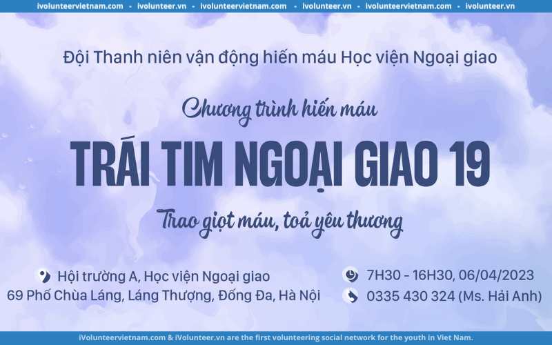 Chương Trình Hiến Máu Tình Nguyện “Trái Tim Ngoại Giao 19 – Trao giọt máu, tỏa yêu thương”