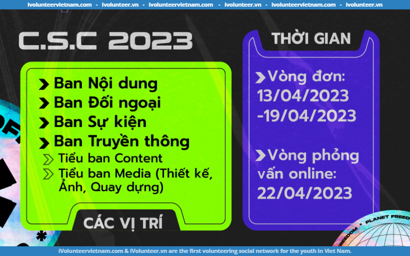 CLB Kỹ Năng Truyền Thông (C.S.C) Mở Đơn Tuyển Cộng Tác Viên 2023