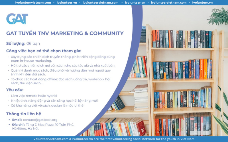 Nền Tảng Kết Nối Người Đọc Sách GAT Tuyển Tình Nguyện Viên Marketing & Community