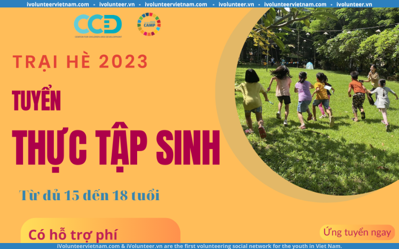 Trung Tâm Trẻ Em Và Phát Triển CCD Mở Đơn Đăng Ký Thực Tập Sinh Trại Hè 2023 Toàn Quốc