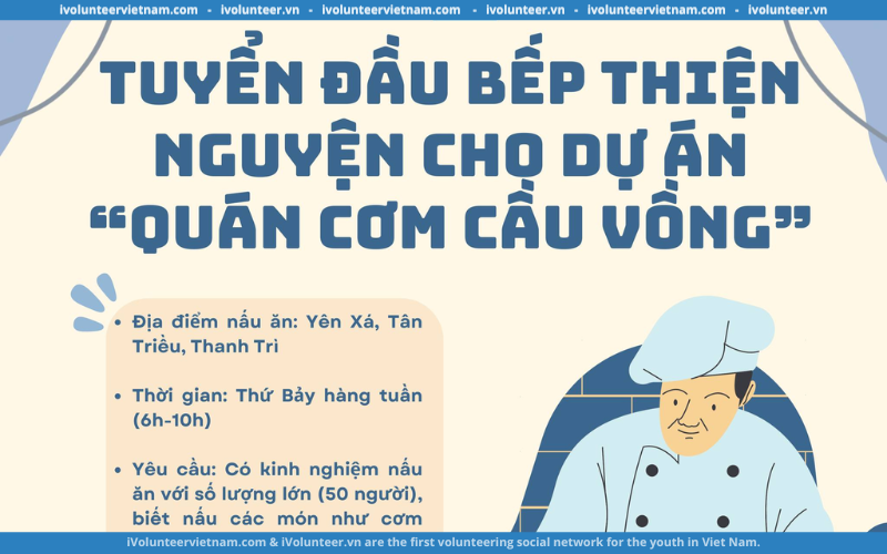 Tuyển Đầu Bếp Thiện Nguyện Cho Dự Án “Quán Cơm Cầu Vồng” Tại Hà Nội