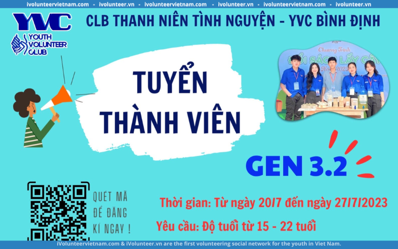 Câu Lạc Bộ Thanh Niên Tình Nguyện – YVC Bình Định Tuyển Thành Viên Thế Hệ 3.2 