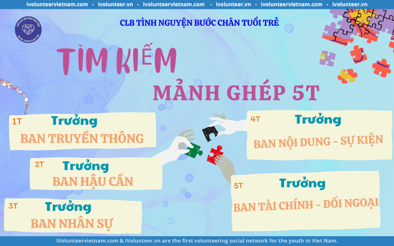 Câu Lạc Bộ Tình Nguyện Bước Chân Tuổi Trẻ Tuyển Thành Viên Với Chủ Đề “Tìm Kiếm Mảnh Ghép”