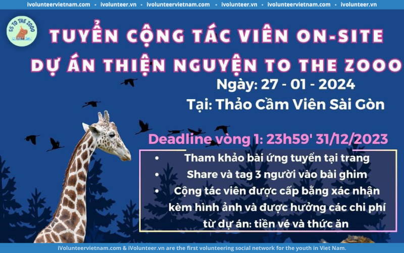 Dự Án To The Zooo Tuyển Tình Nguyện Viên Hướng Dẫn Trẻ Em On-Site