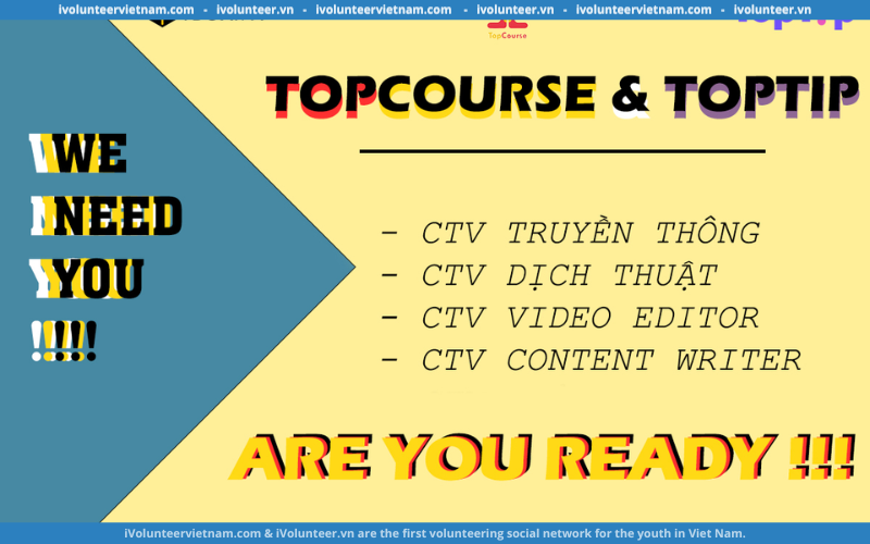 Dự Án Cộng Đồng Toptip Và Topcourse Tuyển Cộng Tác Viên Ở Nhiều Vị Trí