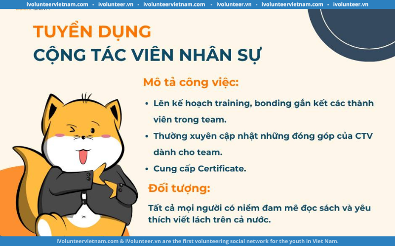 Viện Sách Bookademy Tuyển Cộng Tác Viên Nhân Sự