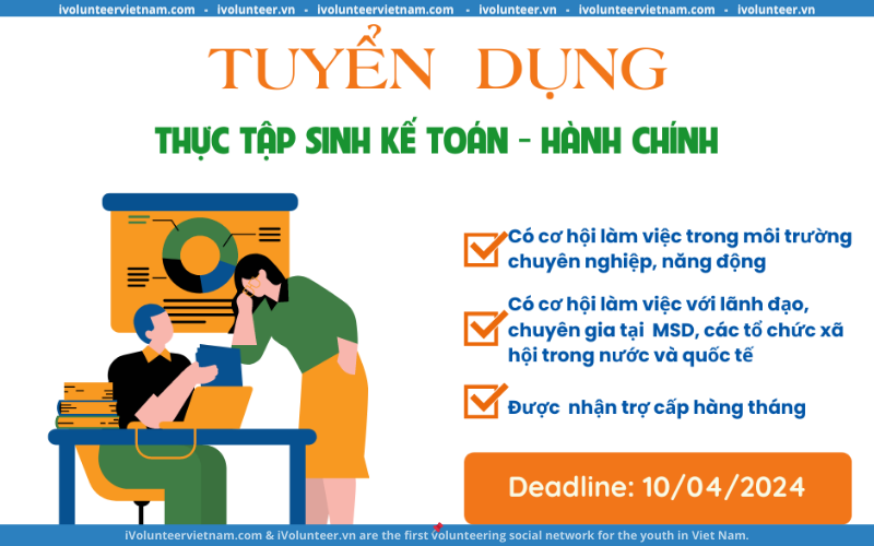 Viện Nghiên Cứu Quản Lý Phát Triển Bền Vững (MSD) – United Way Việt Nam Tuyển Dụng Thực Tập Sinh Kế Toán-Hành Chính