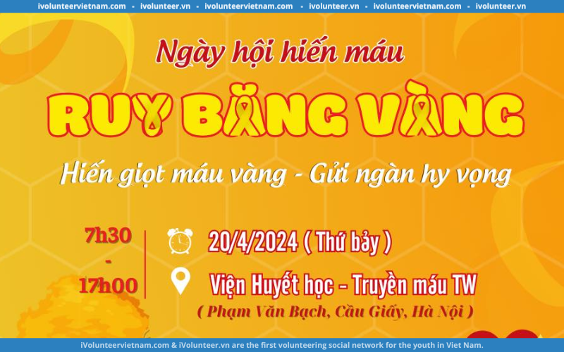 Dự Án Chi Hội Thanh Niên Vận Động Hiến Máu 08/5 Mở Đơn Tham Gia Ngày Hội Hiến Máu Ruy Băng Vàng 2024