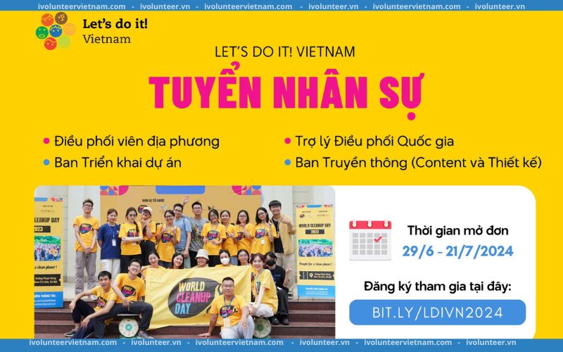 Let’s Do It VietNam Tuyển Các Vị Trí Nhân Sự Cho Chiến Dịch World Cleanup Day 2024