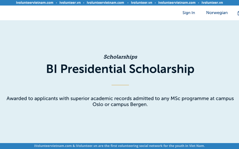 Học Bổng BI Presidential Scholarship: Cơ Hội Học Tập Tại BI Norwegian Business School, Na Uy