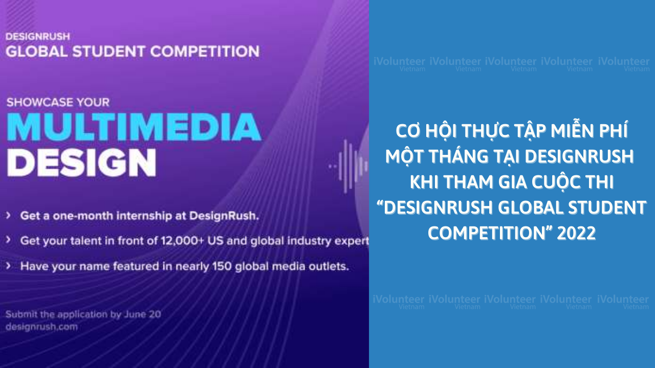 [Toàn Cầu] Cơ Hội Thực Tập Miễn Phí Một Tháng Tại DesignRush Khi Tham Gia Cuộc Thi “DesignRush Global Student Competition” 2022