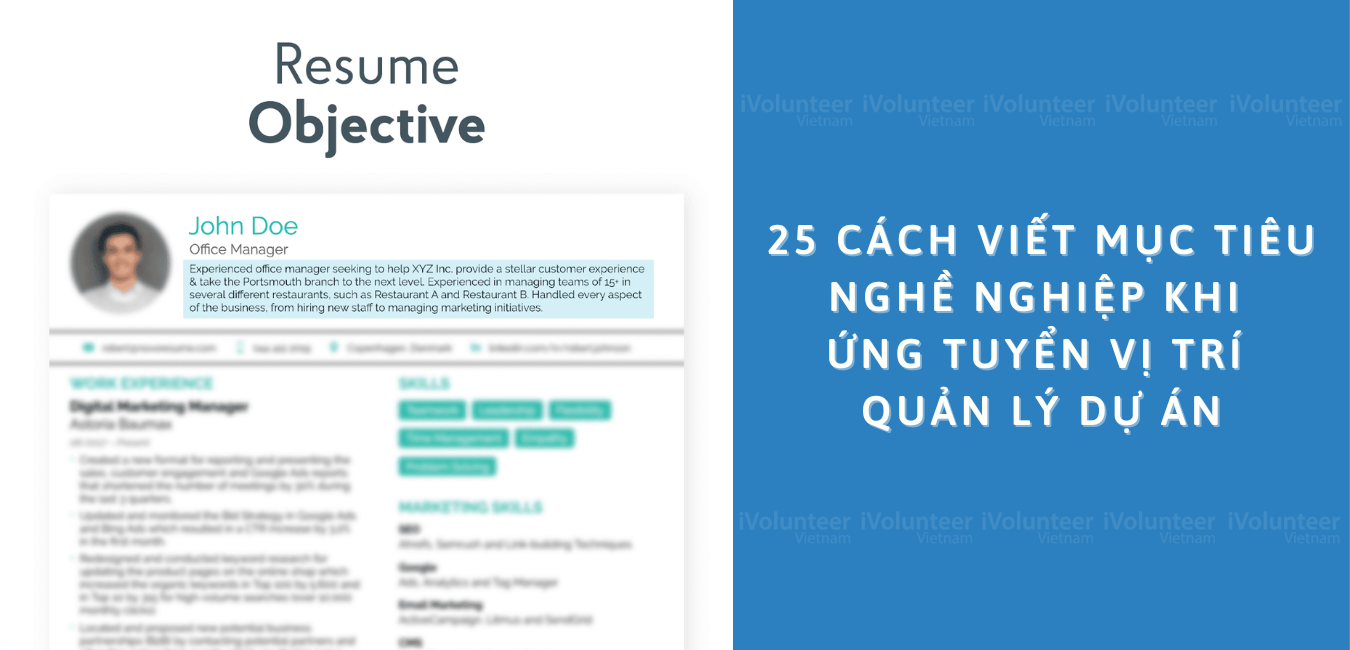 25 Cách Viết Mục Tiêu Nghề Nghiệp Khi Ứng Tuyển Vị Trí Cộng Tác Viên Quản Lý Dự Án