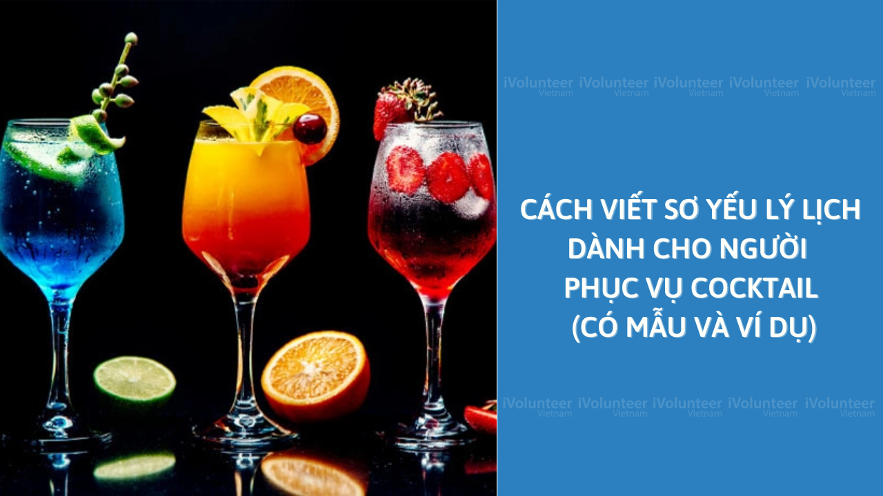 Cách Viết Sơ Yếu Lý Lịch Cho Người Phục Vụ Cocktail (Có Mẫu Và Ví Dụ)