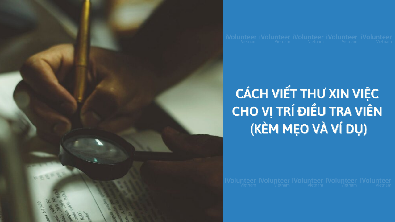 Cách Viết Thư Xin Việc Cho Vị Trí Điều Tra Viên (Kèm Mẹo Và Ví Dụ)