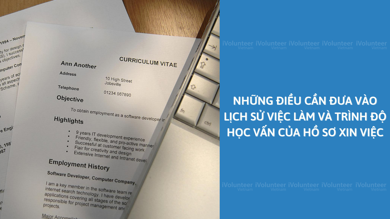 Những Điều Cần Đưa Vào Lịch Sử Việc Làm Và Trình Độ Học Vấn Của Hồ Sơ Xin Việc