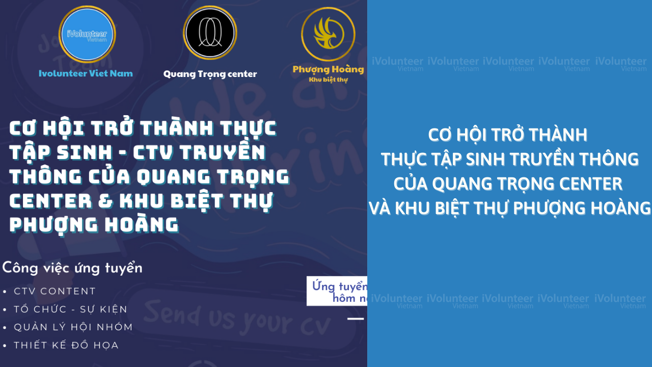 Cơ Hội Trở Thành Thực Tập Sinh Truyền Thông Của Quang Trọng Center Và Khu Biệt Thự Phượng Hoàng