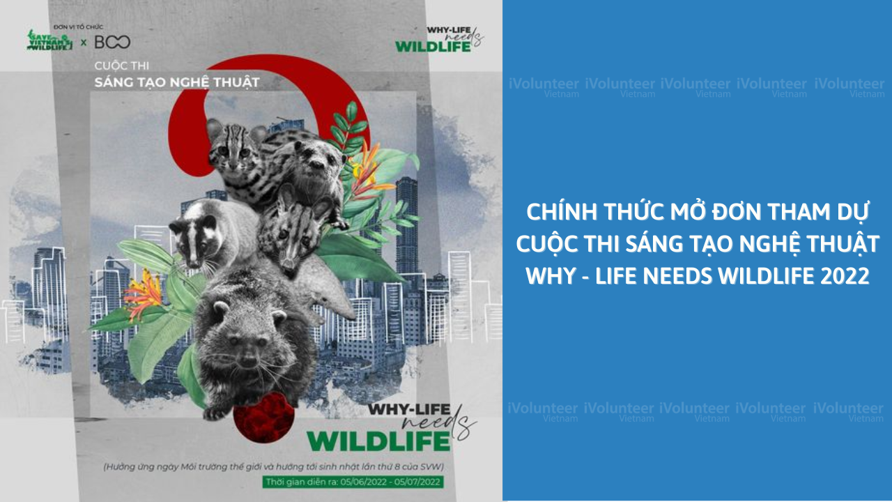 Chính Thức Mở Đơn Tham Dự Cuộc Thi Sáng Tạo Nghệ Thuật Why - Life Needs Wildlife 2022