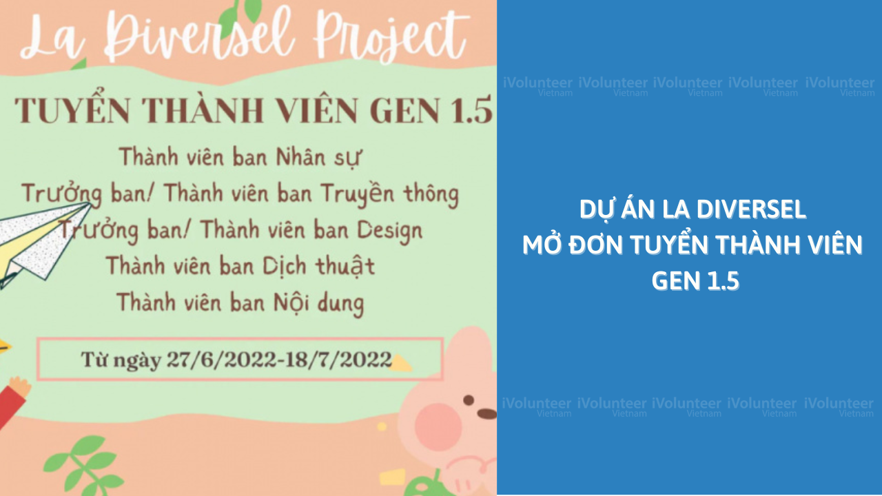 Dự Án La Diversel Mở Đơn Tuyển Thành Viên Gen 1.5