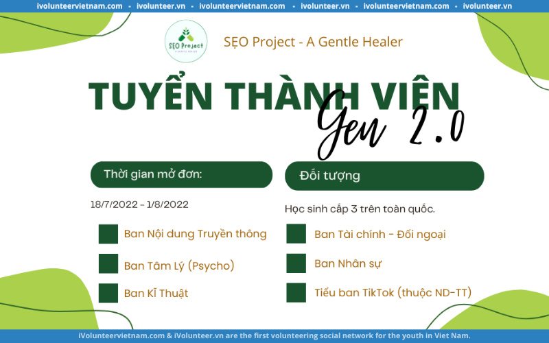 Dự Án Sẹo Project Mở Đơn Tuyển Thành Viên Mùa 2