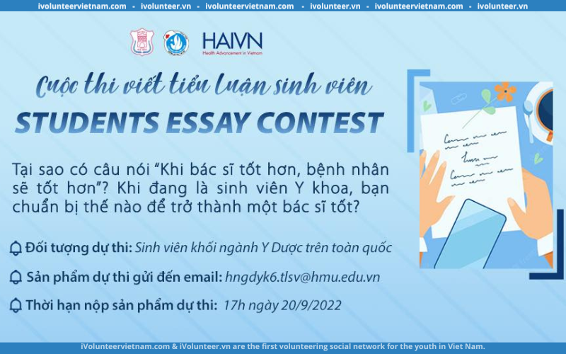 Hội Sinh Viên Trường Đại Học Y Hà Nội Tổ Chức Cuộc Thi Viết Tiểu Luận Sinh Viên Với Tổng Giải Thưởng Lên Đến 24 Triệu Đồng