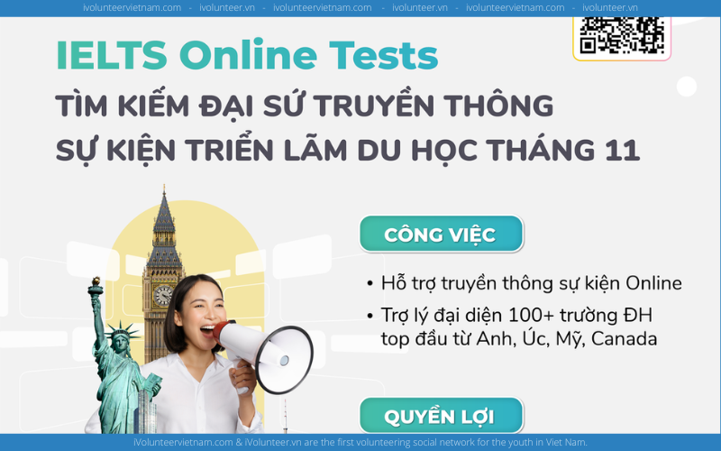 IELTS Online Tests Việt Nam Tìm Kiếm Đại Sứ Truyền Thông Sự Kiện Triển Lãm Du Học Tháng 11