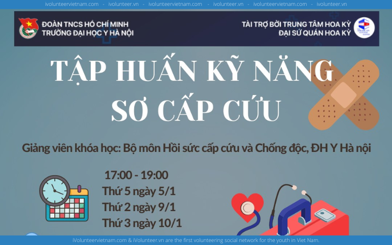 Khóa Tập Huấn Kỹ Năng Sơ Cấp Cứu Do Đại Sứ Quán Hoa Kỳ Tại Hà Nội Tổ Chức